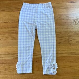 Cheeky Plum Girls 12Y Lavender Purple Gingham Check Ankle Leggings
